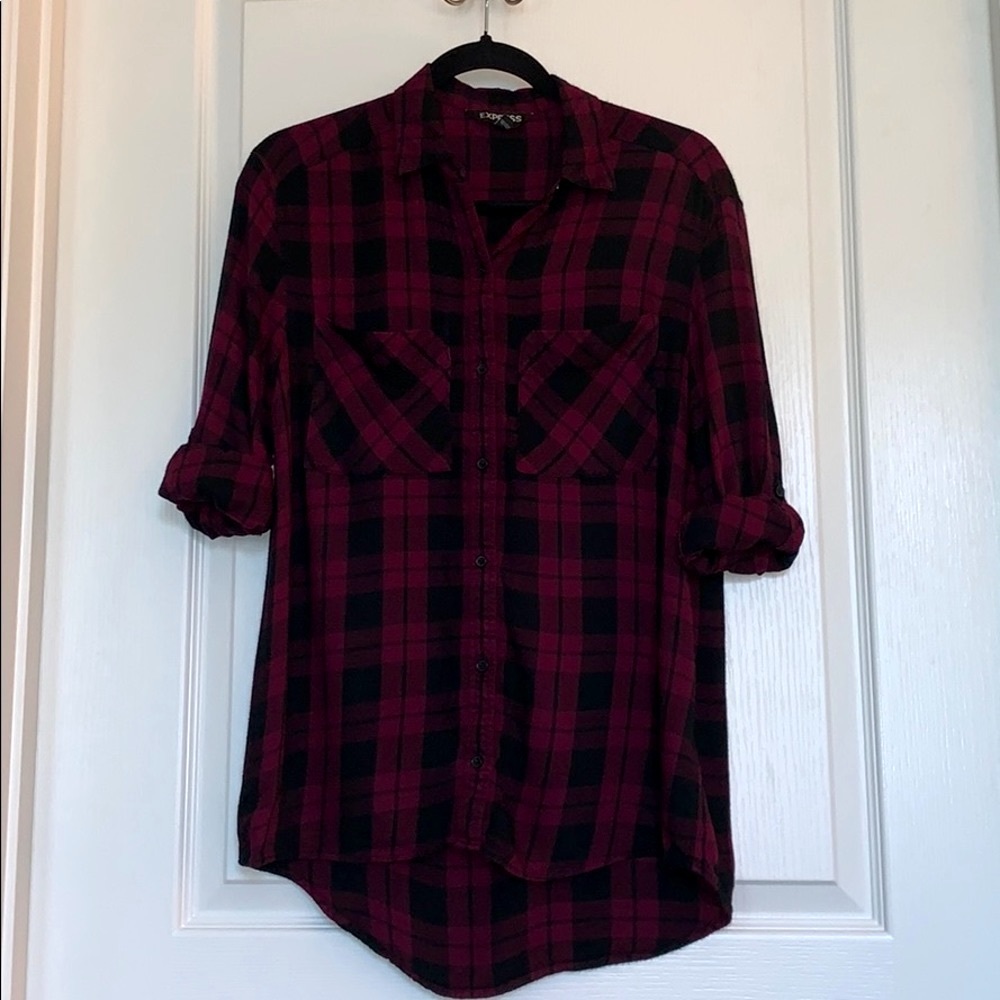 EXPRESS Boysenberry Plaid Flannel
